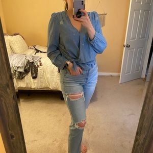 J.Crew Chambray Wrap Shirt